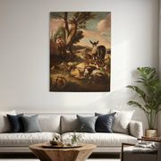 18th century Italian painting, pastoral genre scene