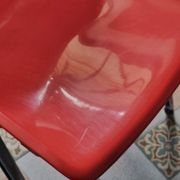 Set of 4 Modus red chairs by Tecno