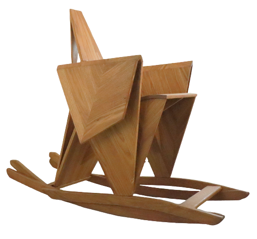 Sculptural rocking chair origami bird