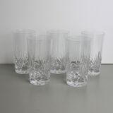 Set of 5 chiseled crystal glasses