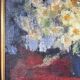 Signed painting by Idka Cohen, oil on canvas, still life with flowers, year