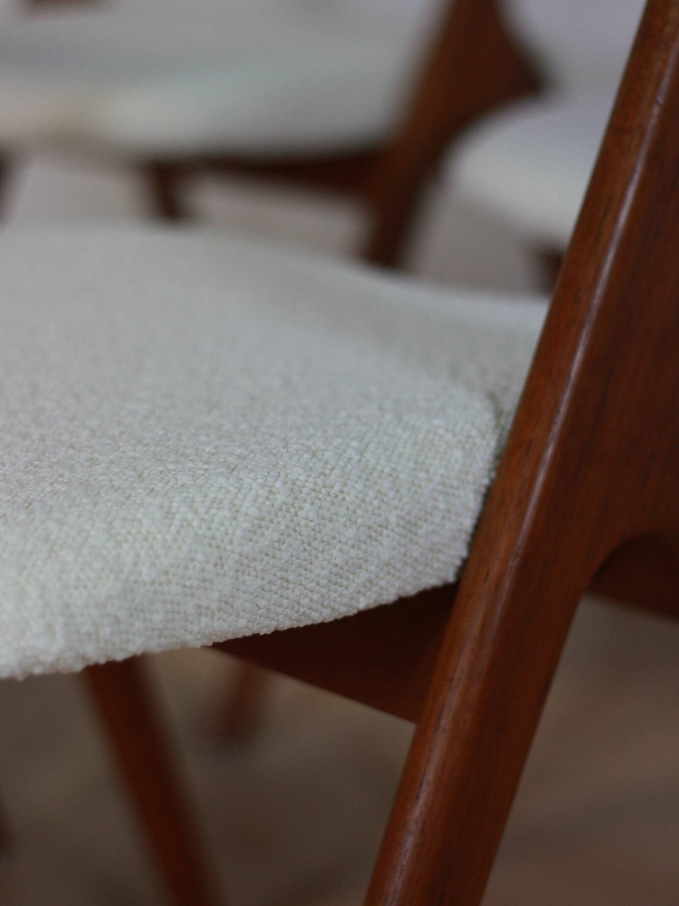 Set Bouclé diningchairs Albin Johansson and Sons