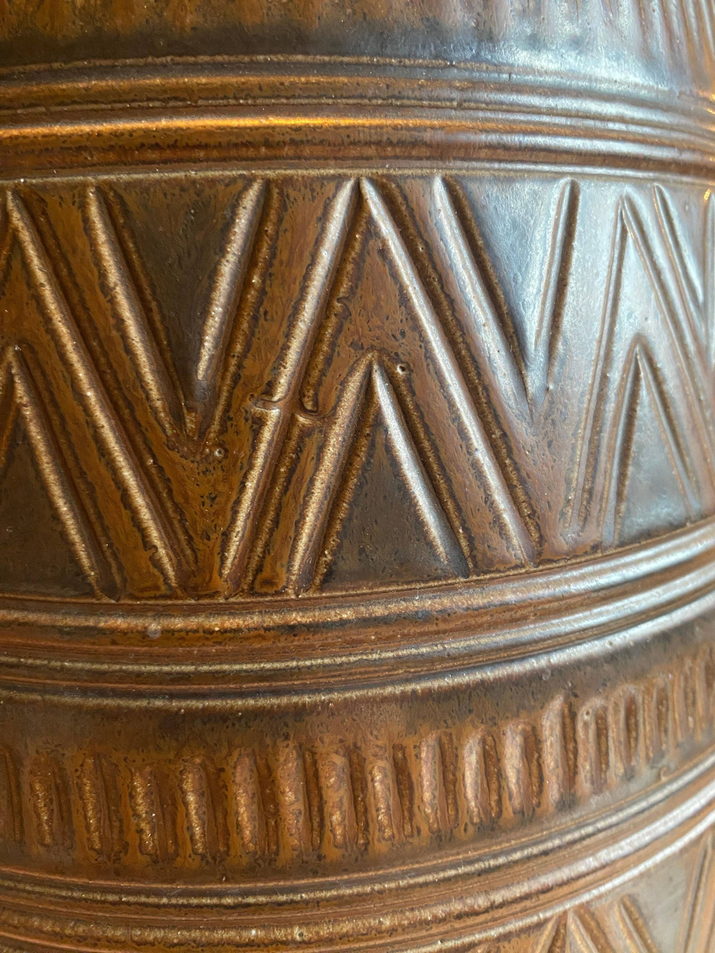 Scandinavian Modern Brown Stoneware Floor Vase by Arthur Andersson, Wallåkra