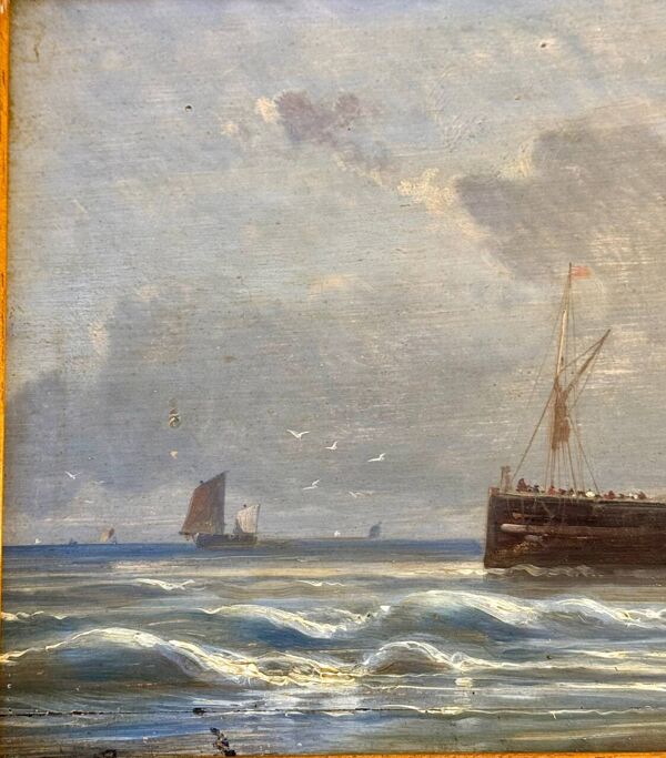 Tableau, Marine sur la côte d’Opale XIX siècle