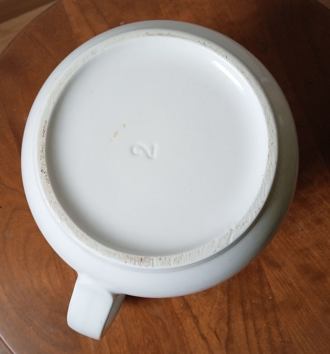 Pot à lait en porcelaine blanche d'1,75 litres