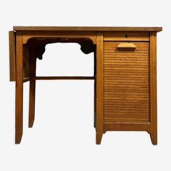 Bureau à rideau Gradiam vintage en bois des années 50