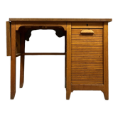 Bureau à rideau Gradiam vintage en bois des années 50