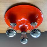 Space Age saucer wall lamp with 3 lights from the 70s