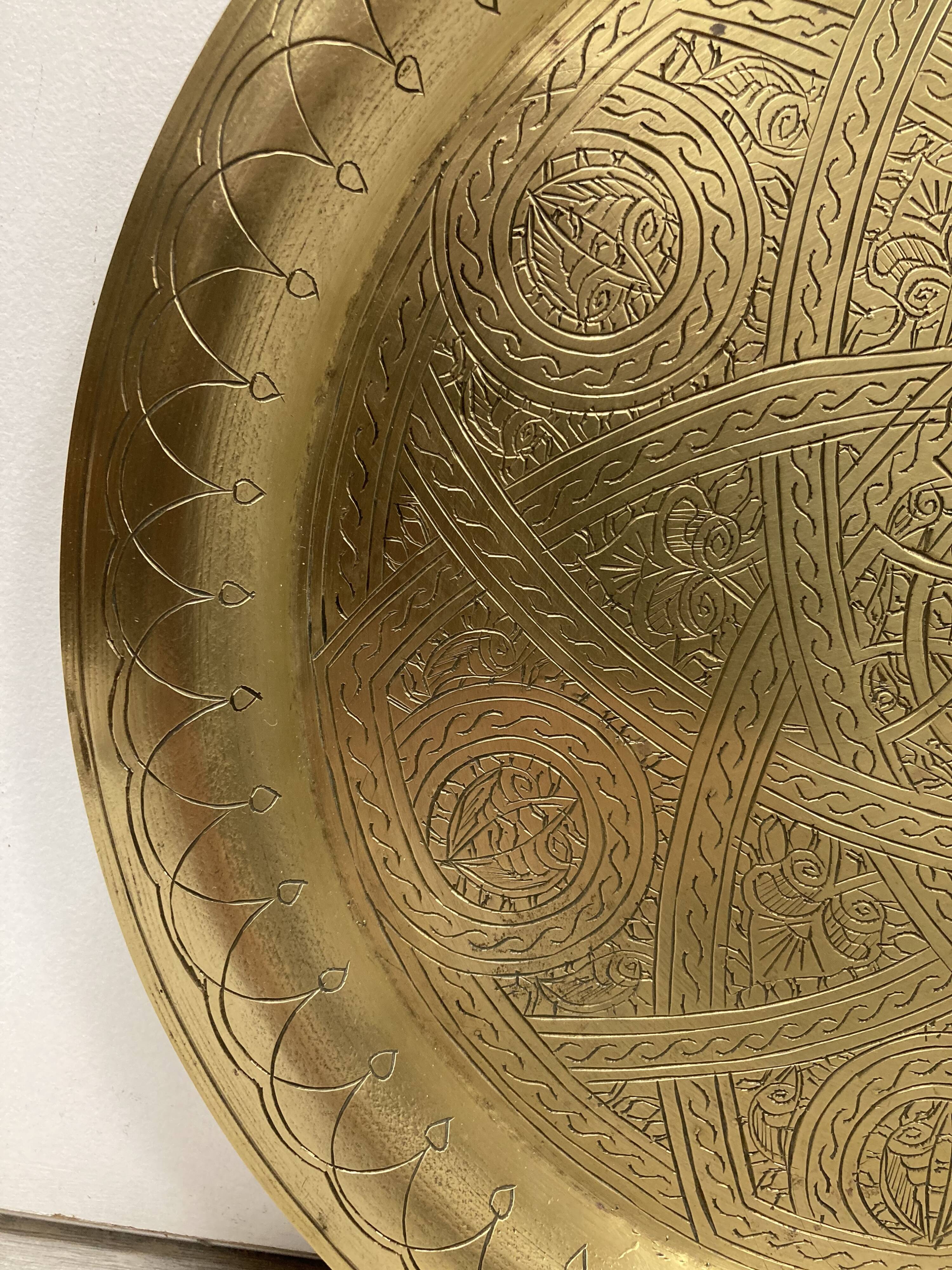 Golden brass tray