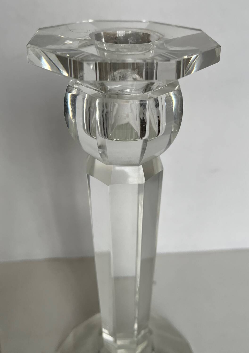 Pair of crystal candlesticks