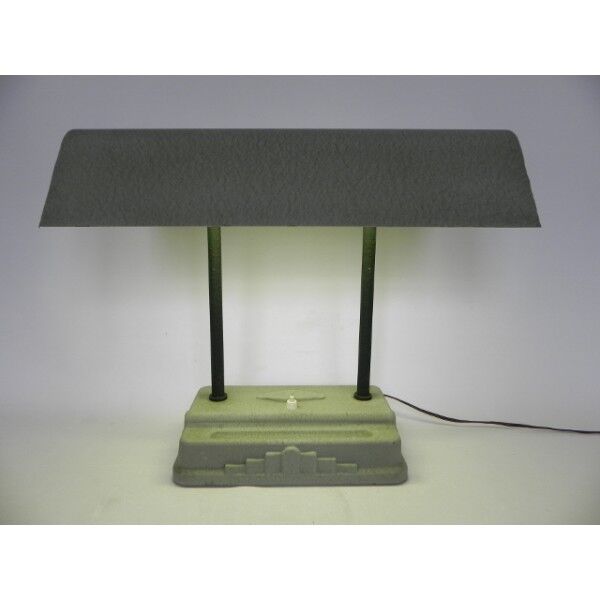 Lampe de bureau art déco Sevadac avec lampe fluorescente