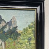 Paysage à l’huile post-impressionniste signé F. Gill