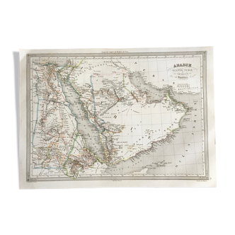 Geographic map 19th numbered Arabia Egypt Nubia and Abyssinia