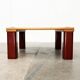 Table basse vintage en pin massif et plastique pour canapé d'extérieur, années 1970