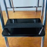 Vintage step stool in black formica and chrome steel