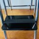 Tabouret escabeau vintage en formica noir et acier chromé