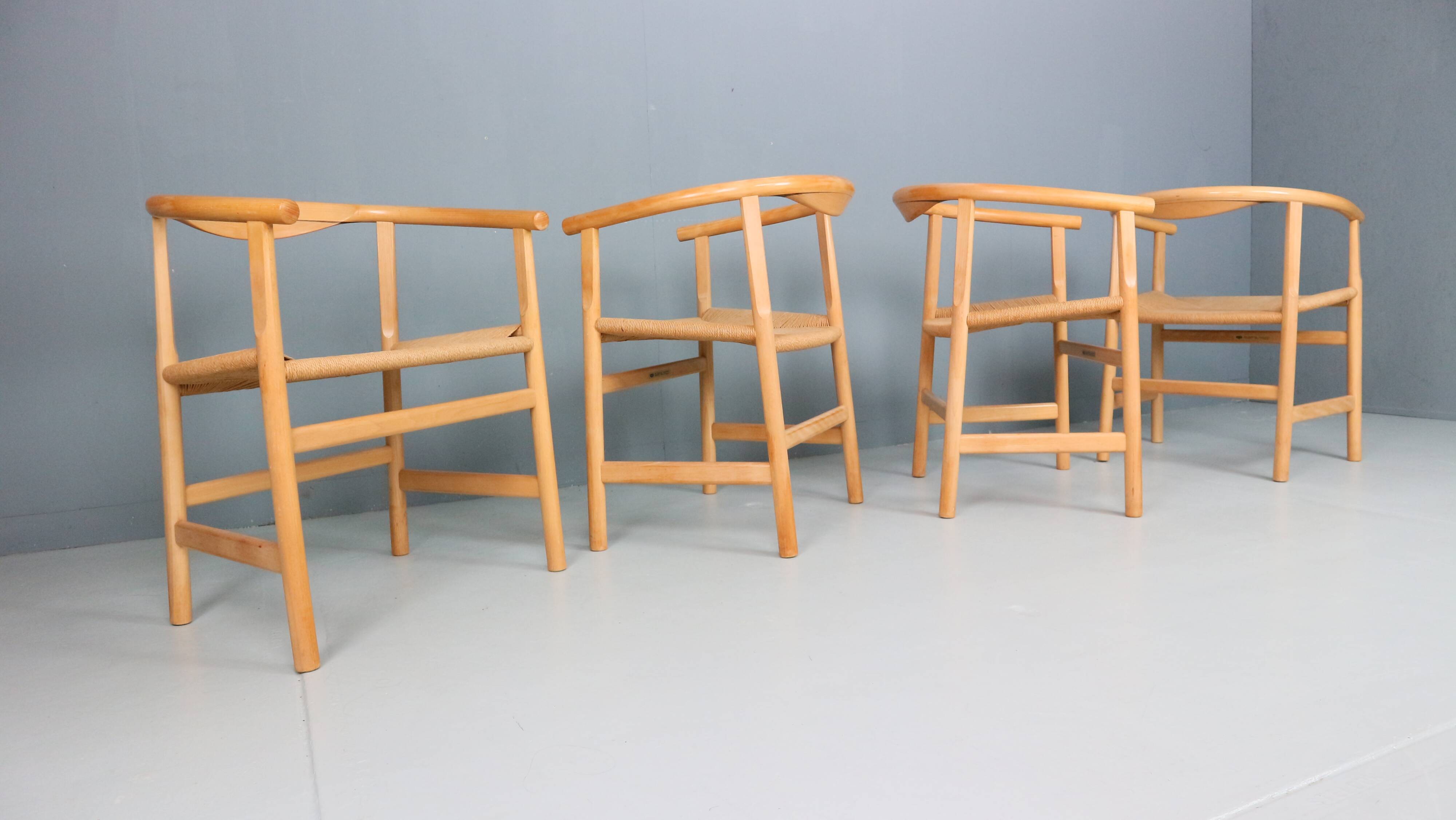 Set of four vintage First Chair PP201 by Hans J Wegner for Pp Furniture, De
