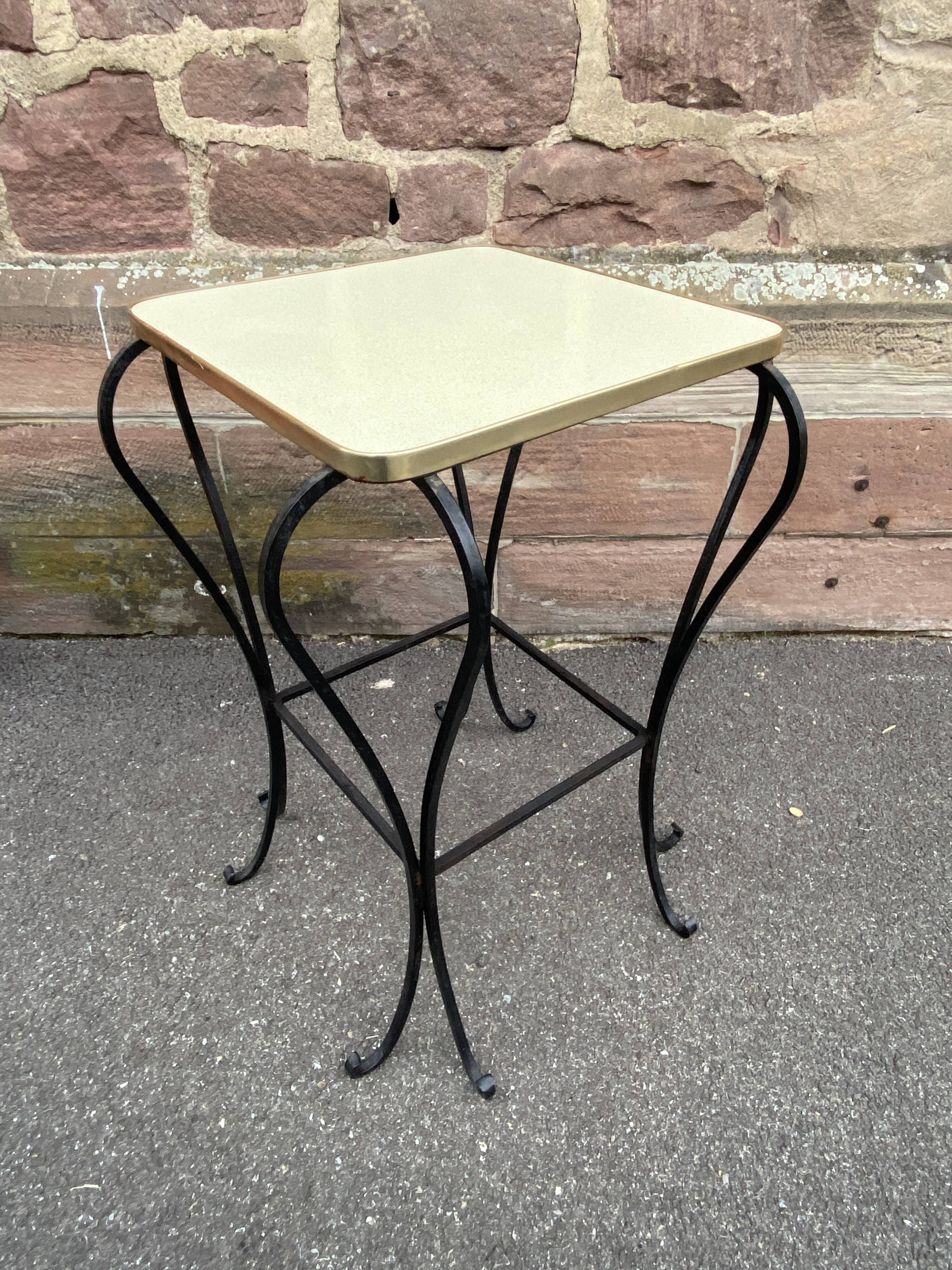 plant stand console plant stand side table Formica and metal