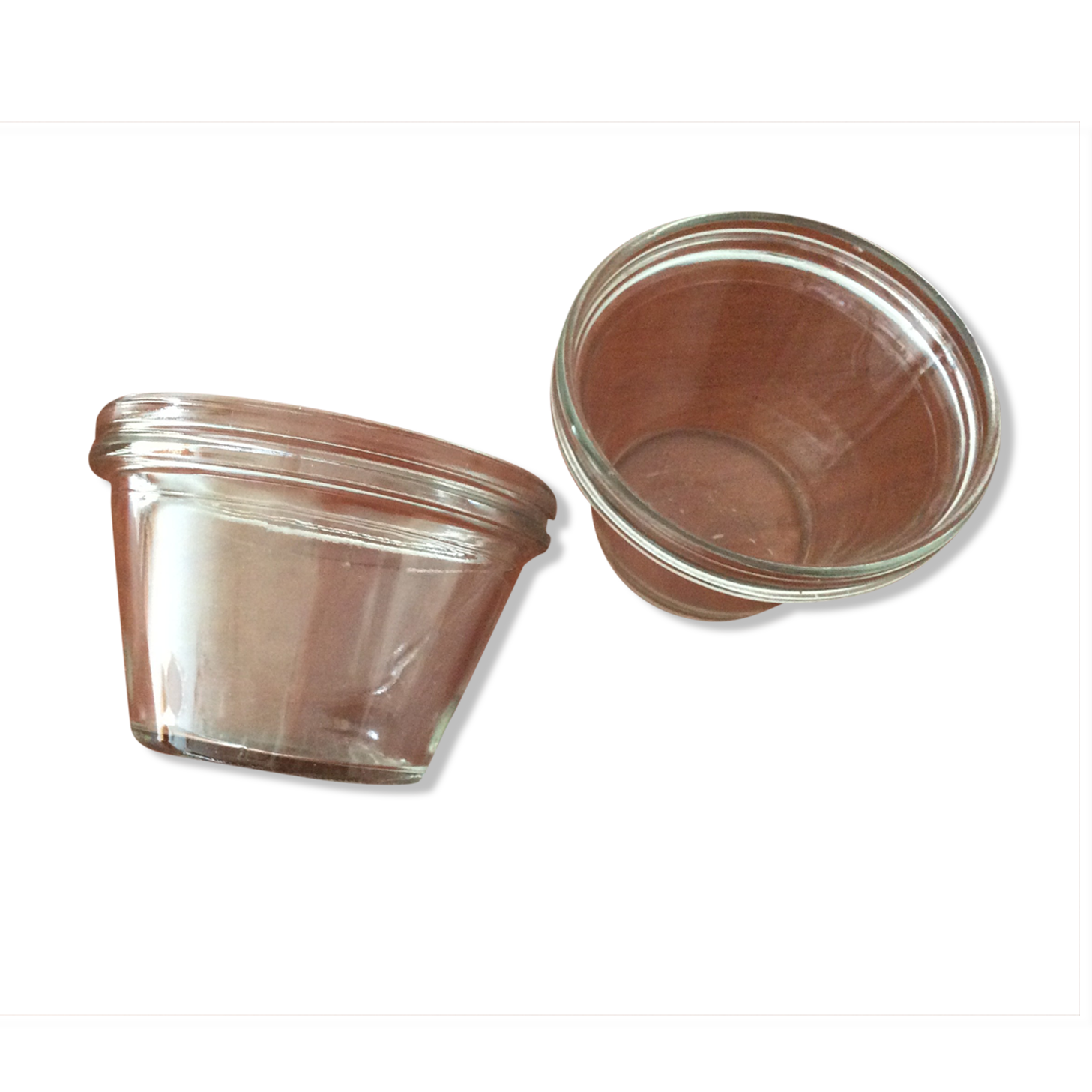 Set of 2 old CONFILUX conical jam pots