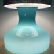 Stockholm lamp H82 D25cm blue opaline - vintage fabric 1970