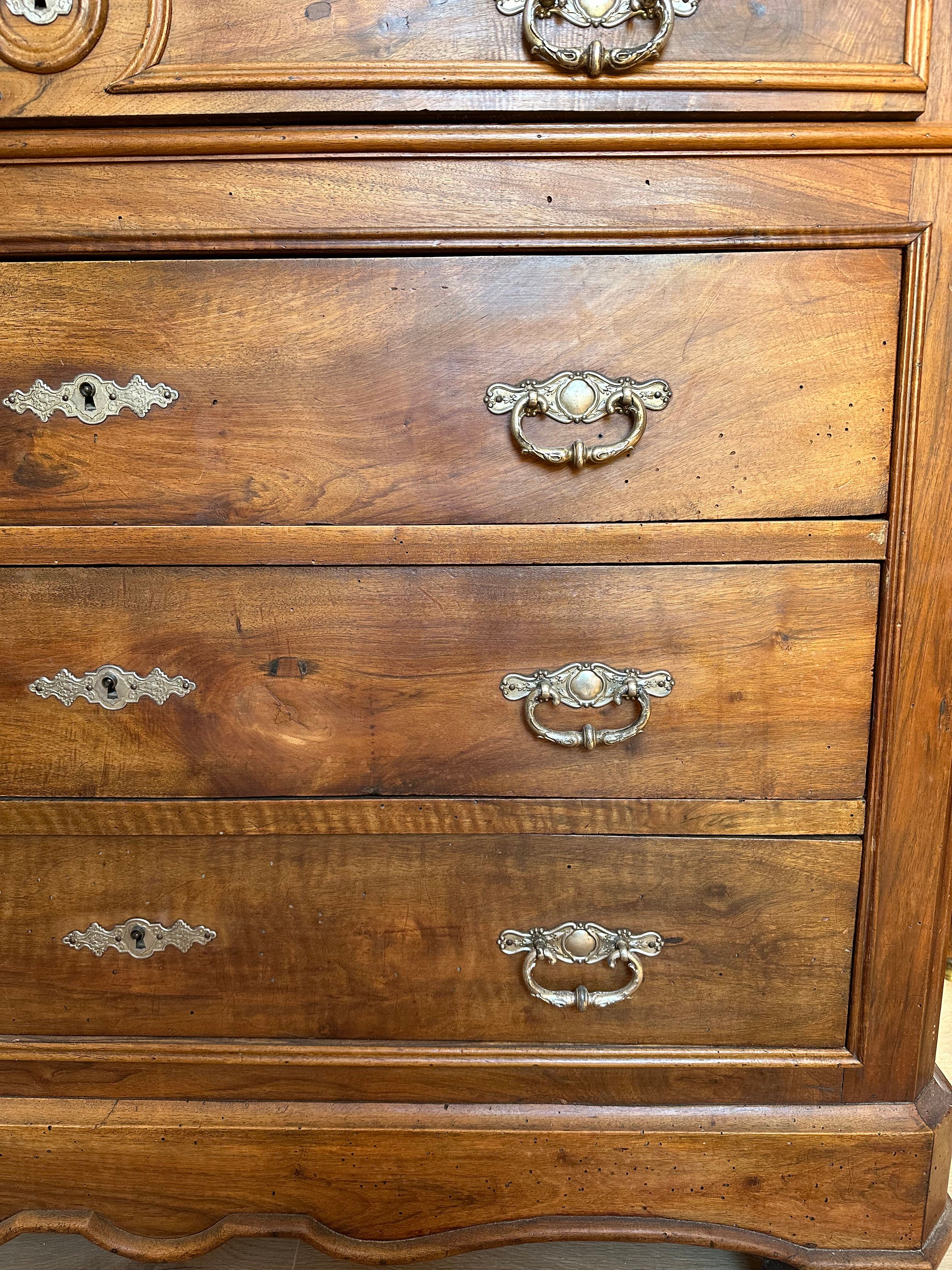 Louis-Philippe walnut commode with marble top