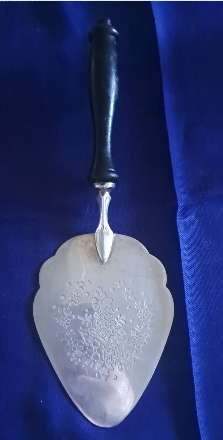 Silver metal cake shovel