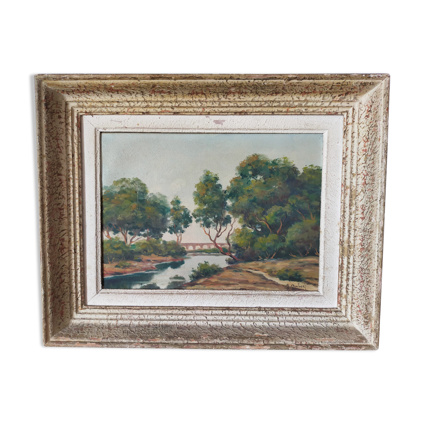 Gaston Aubert Oil on canvas XXth landscape