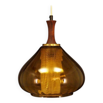 Glass pendant lamp, Danish design, 1970s, production: Denmark