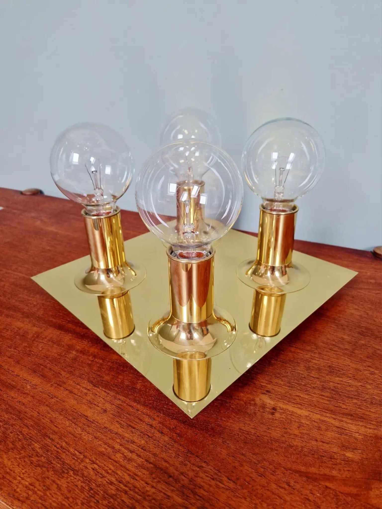 Tubular ceiling light in brass, Cosack Leuchten, 1970