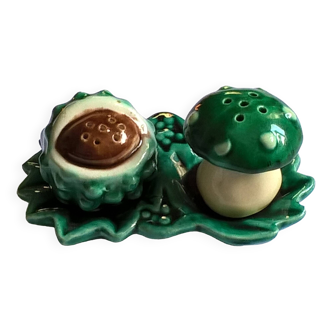 Vintage ceramic lot autumn salt pepper mushroom chestnut
