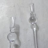 pair of blown glass candlesticks
