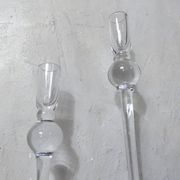 pair of blown glass candlesticks