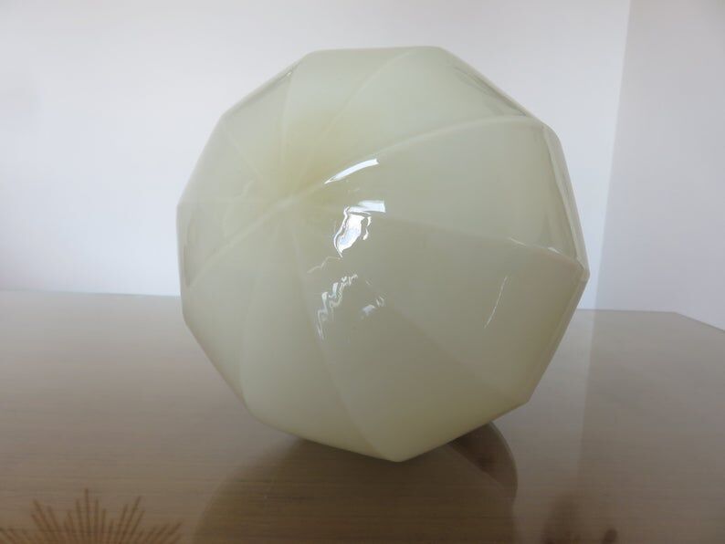 Art deco ceiling light, cream glass 30 40s