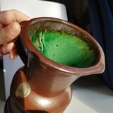 Vase en céramique numéroté brun du milieu du siècle d'Ueberlacken
