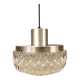 Beautiful hanging lamp in aluminium and hard-pressed crystal glass, probably Swedish