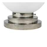 Large opaline glass globe ceiling lamp in Art Deco style.