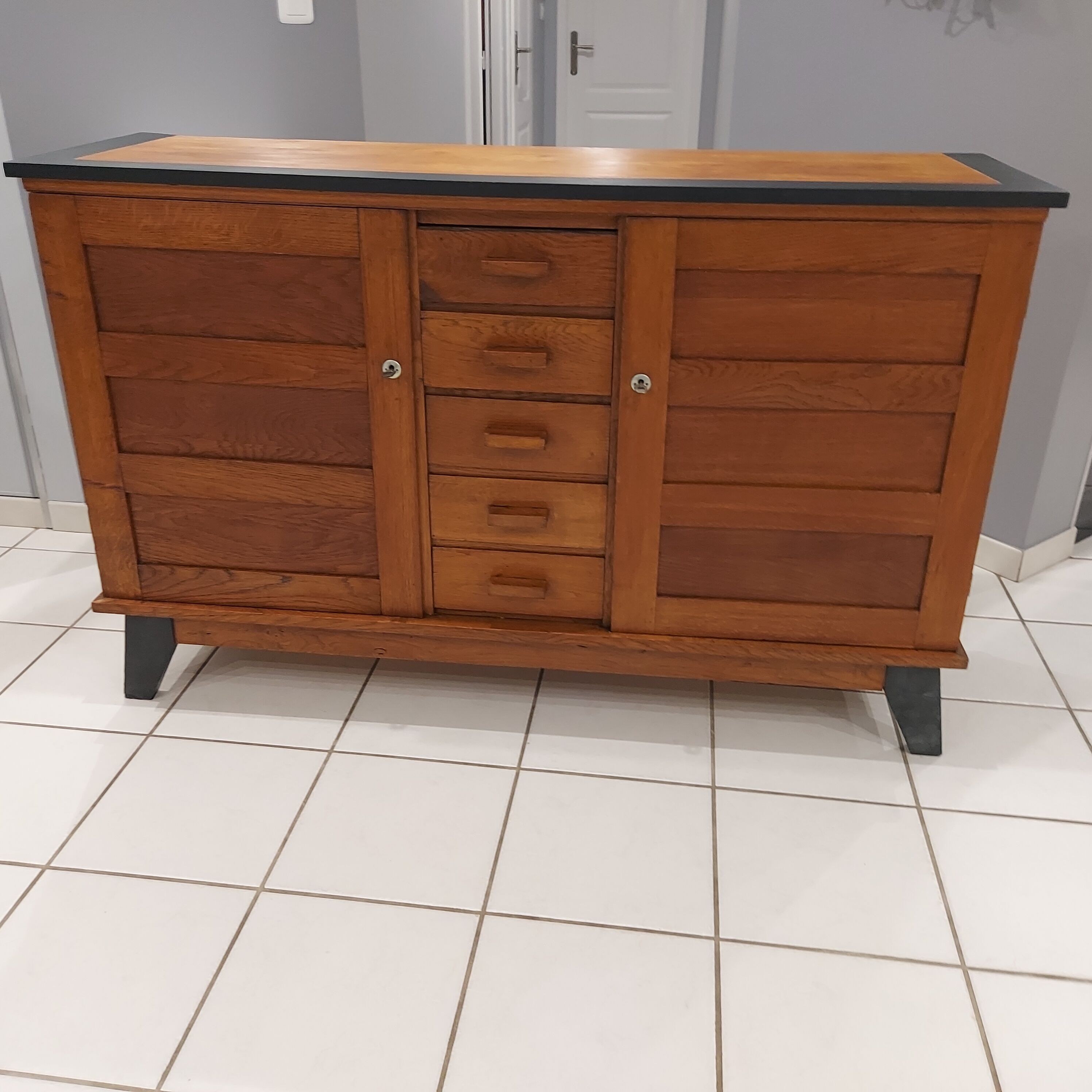 Furniture Enfilade René Gabriel vintage 1960s.