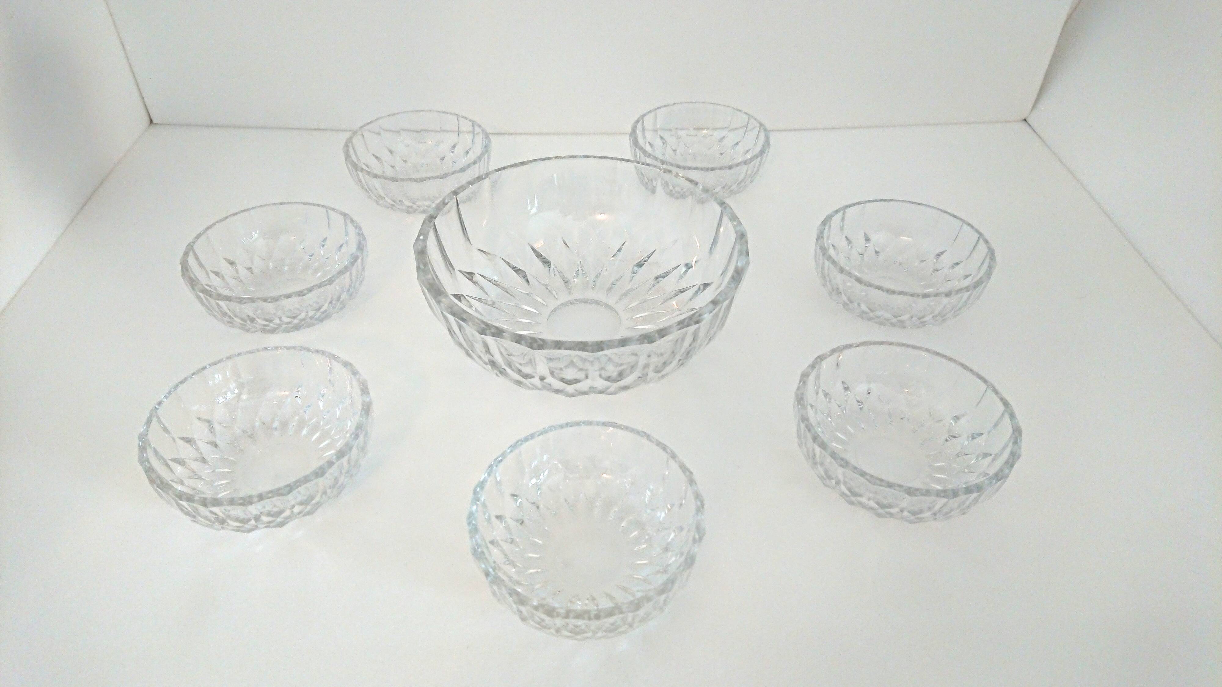 Saladier and its 7 crystal ramekins - Nuremberg Cristallerie