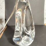 Modernist crystal lamp sculpture signed Schneider Paris France