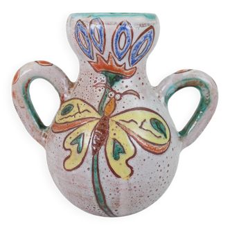Large vase with handle by Daniel Etienne in Vallauros