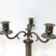 Pair of silver metal candle holders, 1950