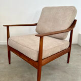 Old vintage teak armchair design Walter Knoll for Knoll Antimott Germany 1960s
