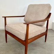 Old vintage teak armchair design Walter Knoll for Knoll Antimott Germany 1960s