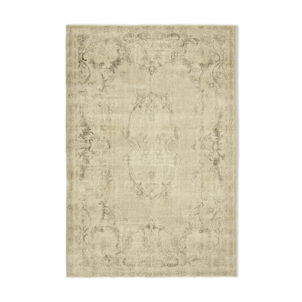 Tapis beige turc antique noué à la main 207 cm x 309 cm