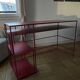 Red metal desk