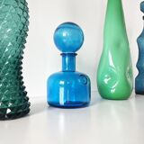 Bottle - Italian carafe Empoli blue fleur de lys 1960