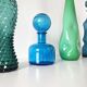 Bouteille - carafe italienne Empoli bleue fleur de lys 1960