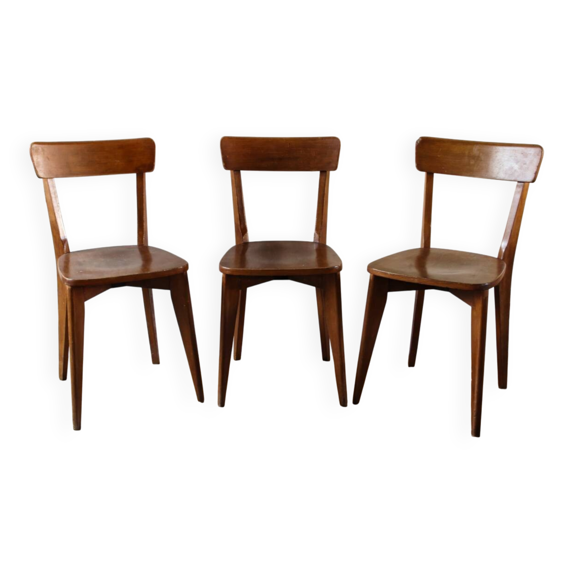 Set of 3 Luterma chairs from the 1950s, monobloc base.