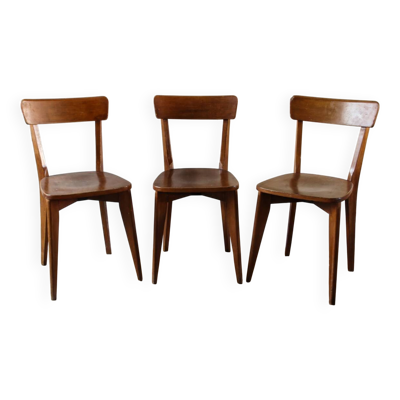 Lot de 3 chaises Luterma années 50, piètement monobloc