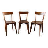 Lot de 3 chaises Luterma années 50, piètement monobloc
